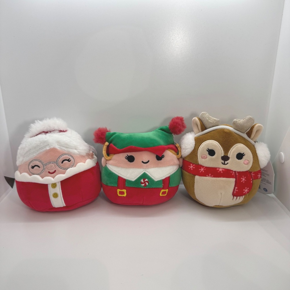 Squishmallows Christmas Holiday Set Nicolette‎ Emmy Darla 5 Inch Plush NWT